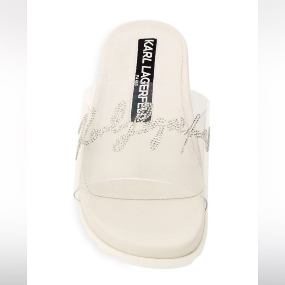 KARL LAGERFELD PARIS
Blossom Rhinestone Soft White
Transparent Slides